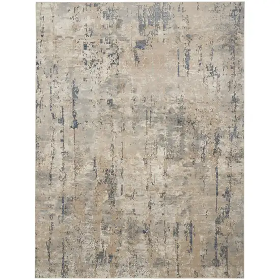Beige Abstract Power Loom Area Rug Photo 7