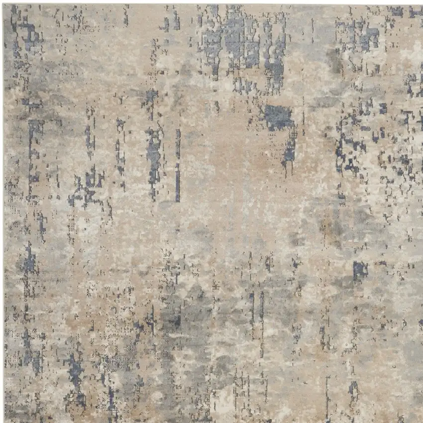 Beige Abstract Power Loom Area Rug Photo 6