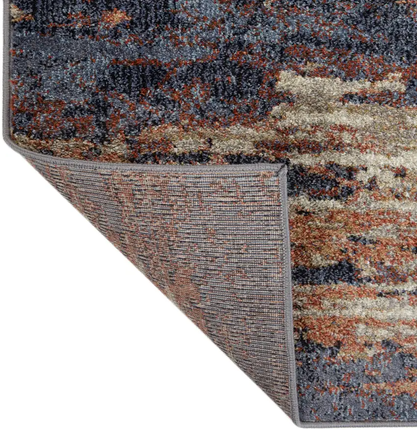Beige Abstract Power Loom Area Rug Photo 4