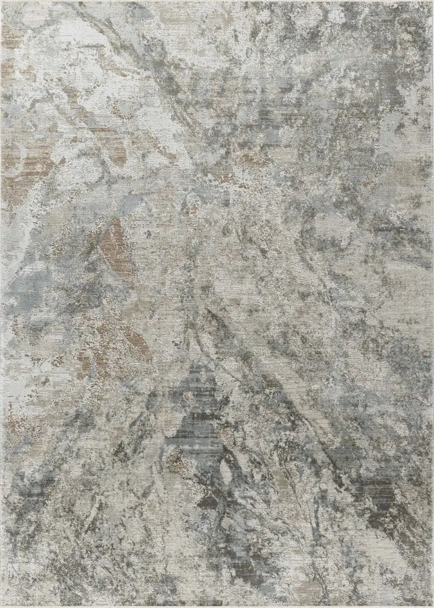 Beige Abstract Power Loom Area Rug Photo 5