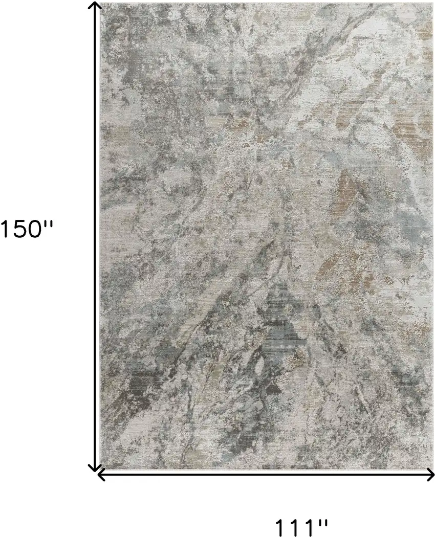 Beige Abstract Power Loom Area Rug Photo 7