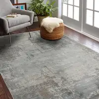 Photo of Beige Abstract Power Loom Stain Resistant Area Rug