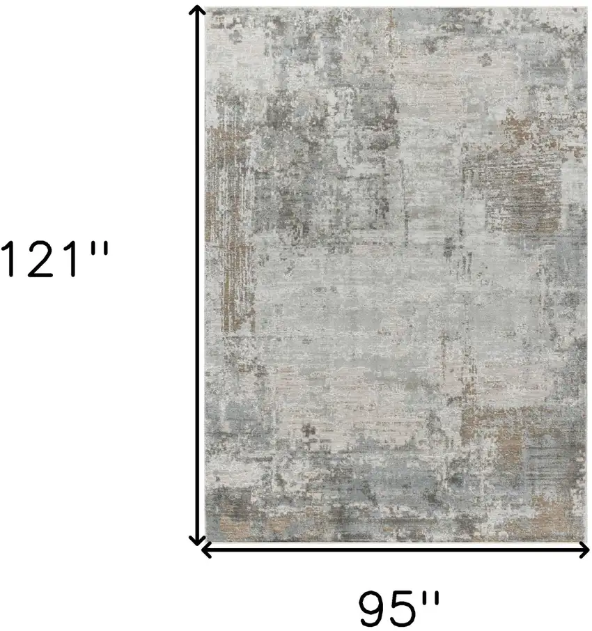 Beige Abstract Power Loom Stain Resistant Area Rug Photo 3