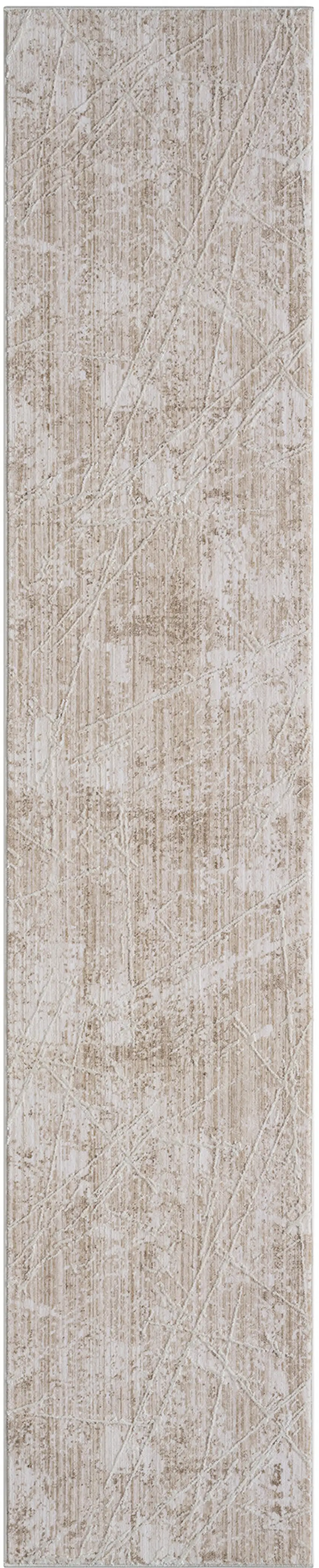 Beige Abstract Runner Rug Photo 1