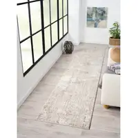Photo of Beige Abstract Runner Rug