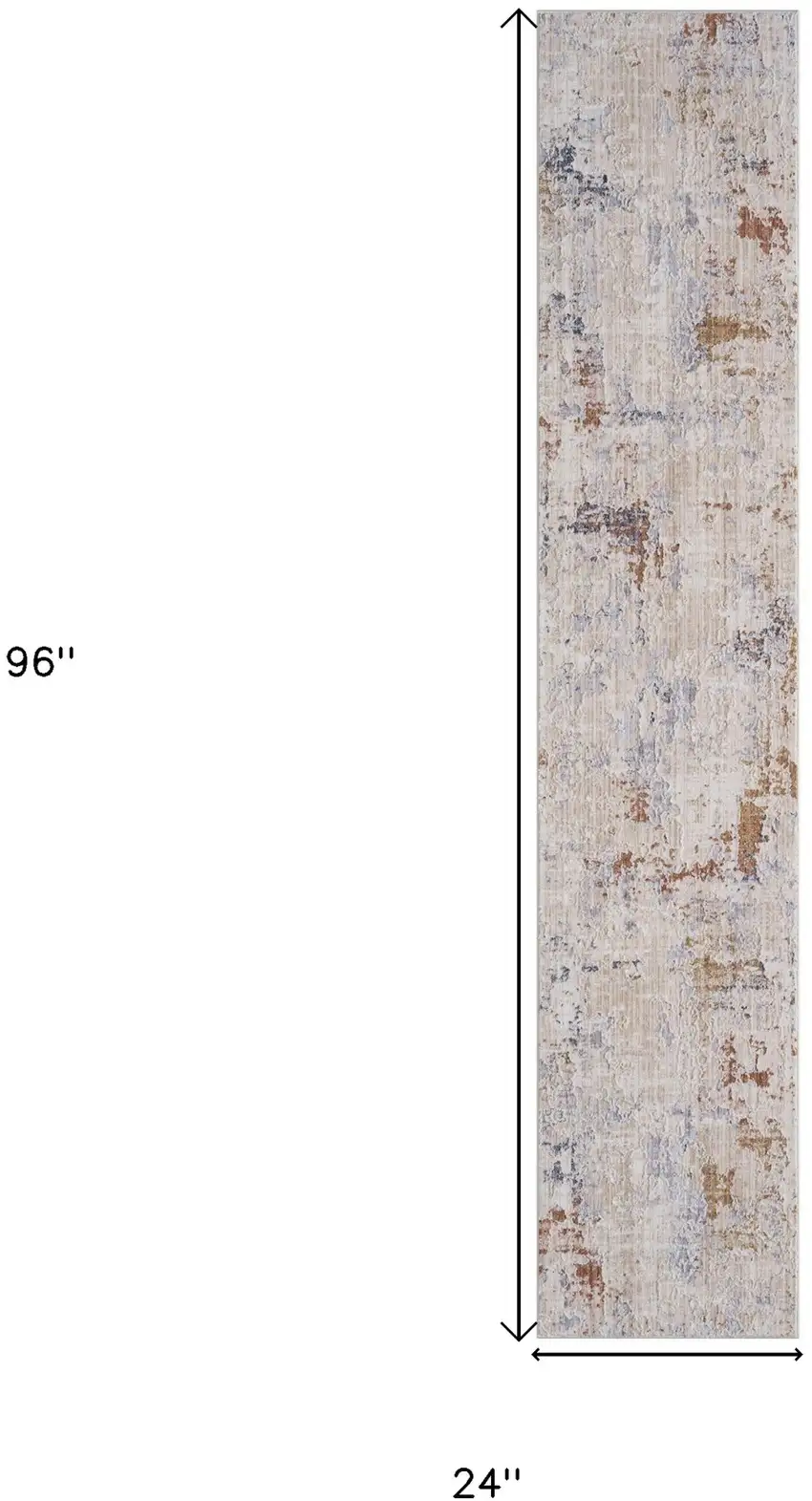 Beige Abstract Runner Rug Photo 8