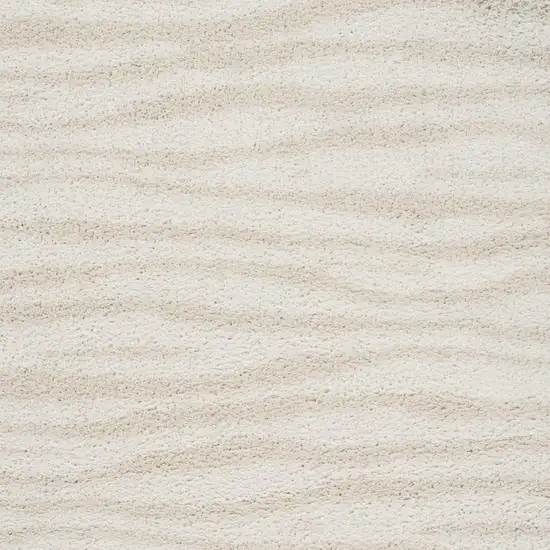 Beige Abstract Shag Power Loom Area Rug Photo 3
