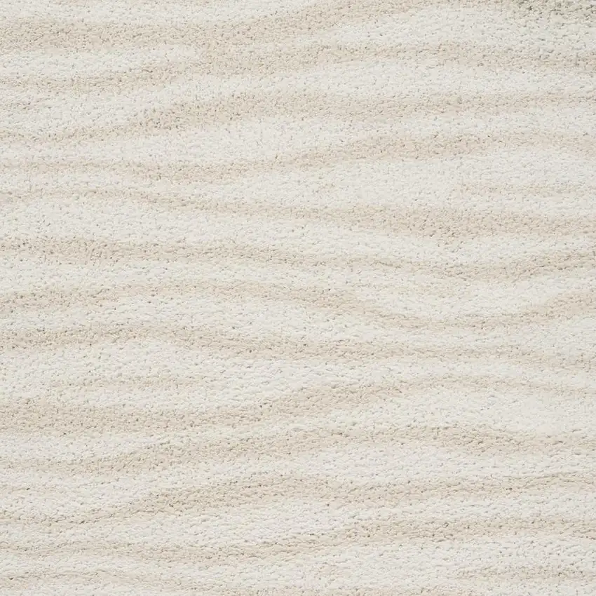 Beige Abstract Shag Power Loom Area Rug Photo 3