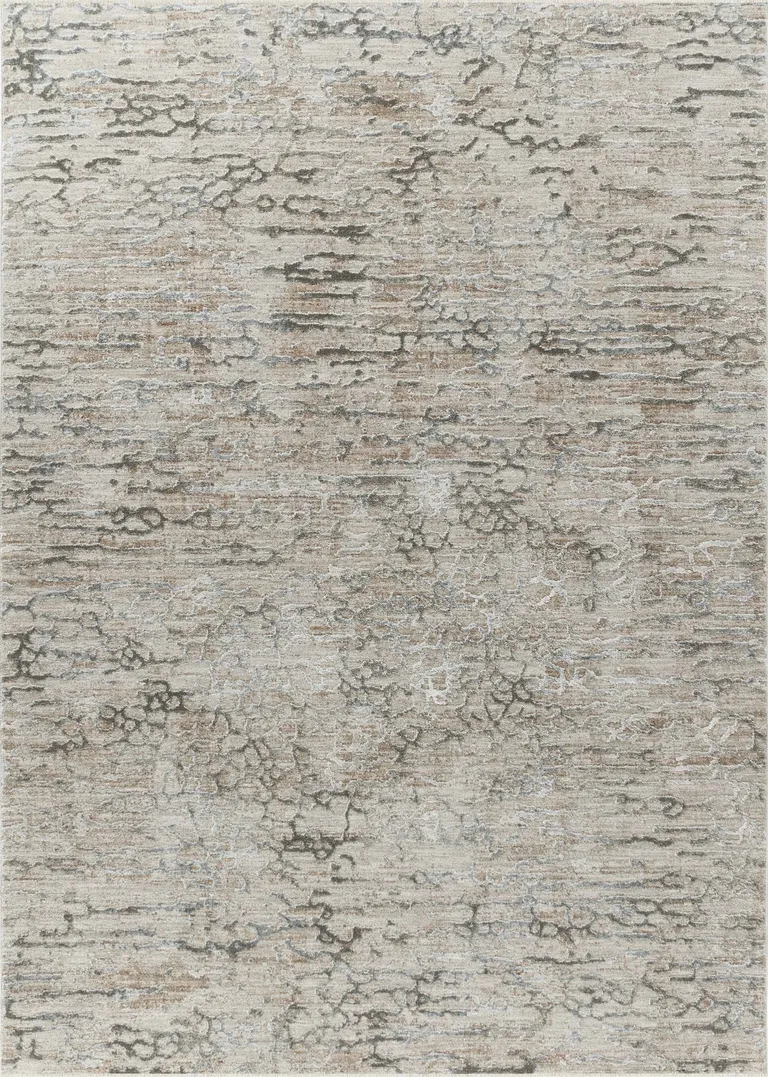 Beige Abstract Stain Resistant Area Rug Photo 5