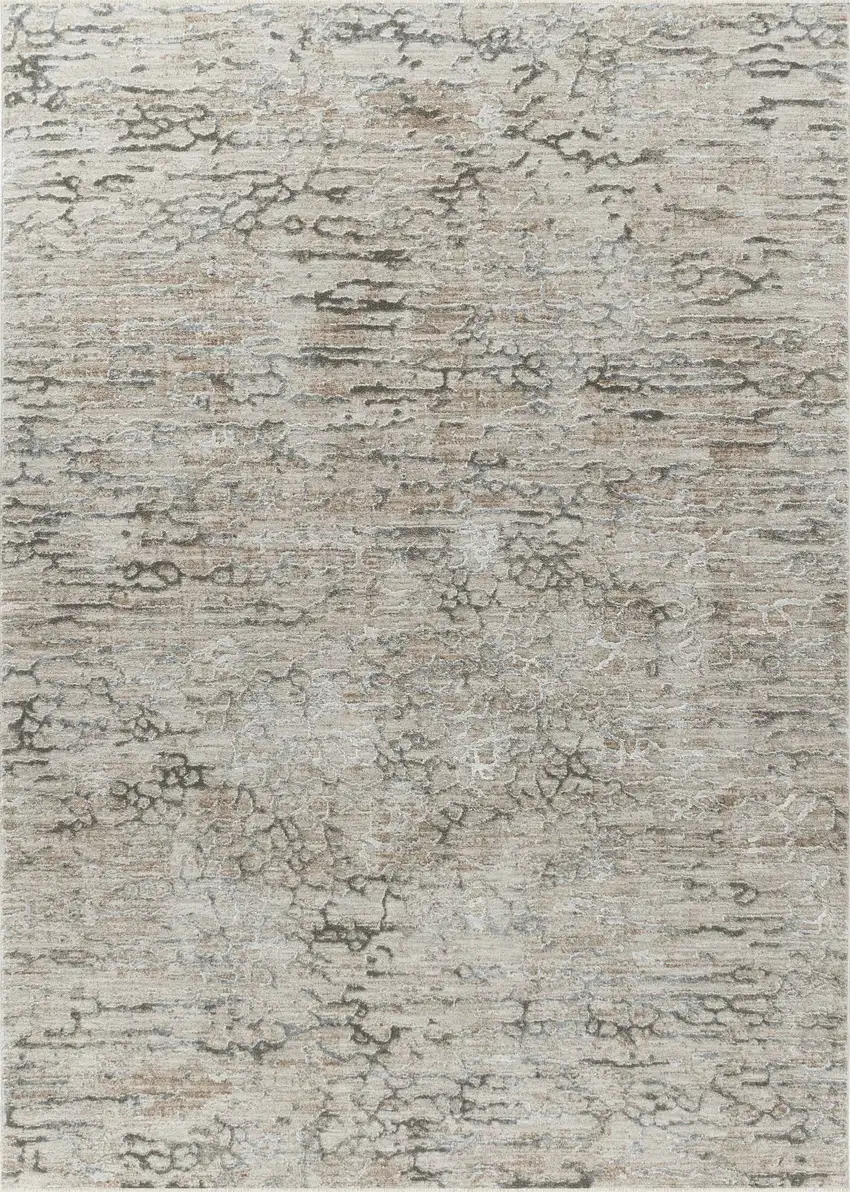 Beige Abstract Stain Resistant Area Rug Photo 3