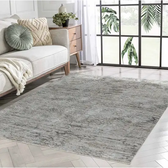 Beige Abstract Stain Resistant Area Rug Photo 8