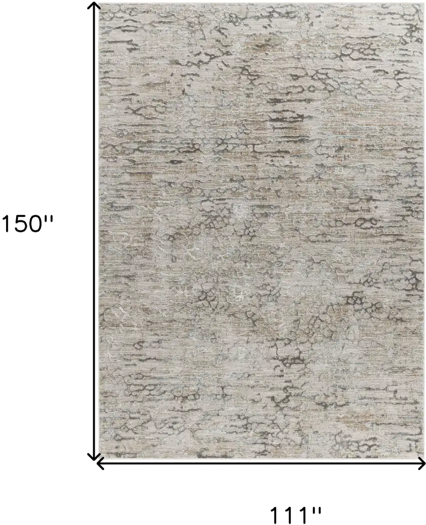 Beige Abstract Stain Resistant Area Rug Photo 4