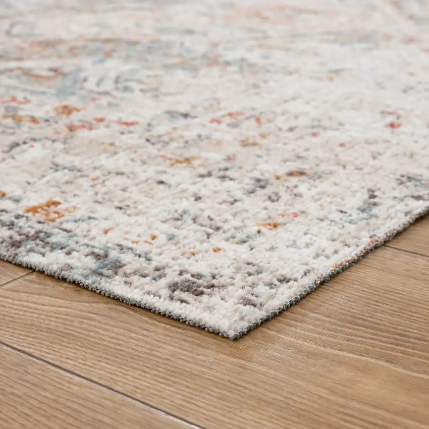 Beige Abstract Stain Resistant Indoor Outdoor Area Rug Photo 4