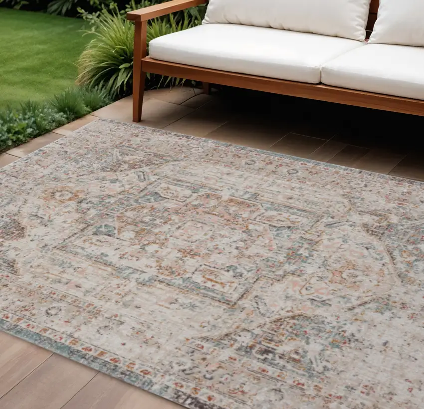Beige Indoor Outdoor Area Rug Photo 2