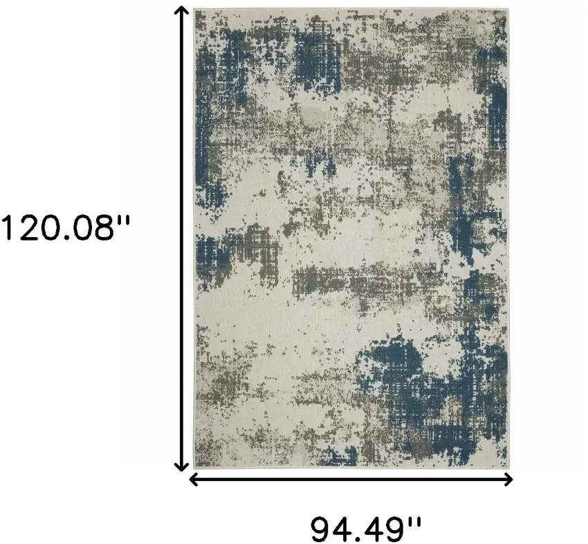 Beige Abstract Stain Resistant Indoor Outdoor Area Rug Photo 8