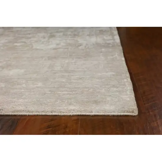 Beige Abstract Viscose Indoor Area Rug Photo 4