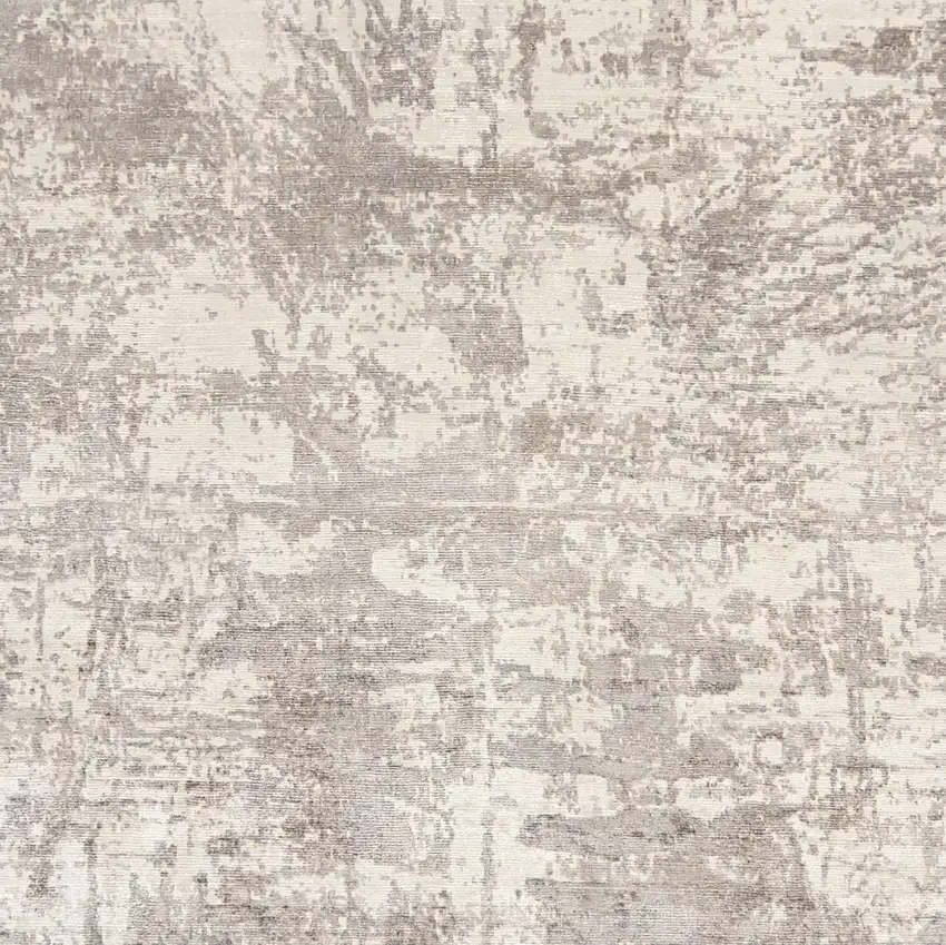 Beige Abstract Viscose Indoor Area Rug Photo 2