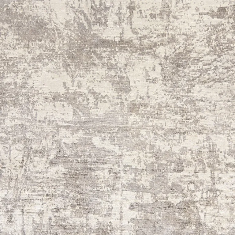 Beige Abstract Viscose Indoor Area Rug Photo 2