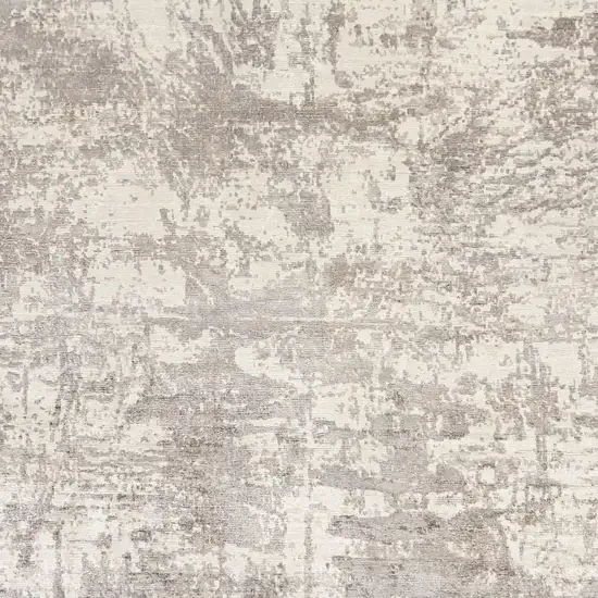 Beige Abstract Viscose Indoor Area Rug Photo 2