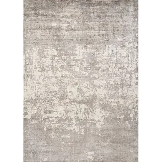 Beige Abstract Viscose Indoor Area Rug Photo 2