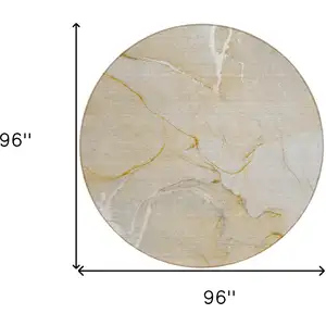Photo of Beige Abstract Washable Indoor Outdoor Area Rug