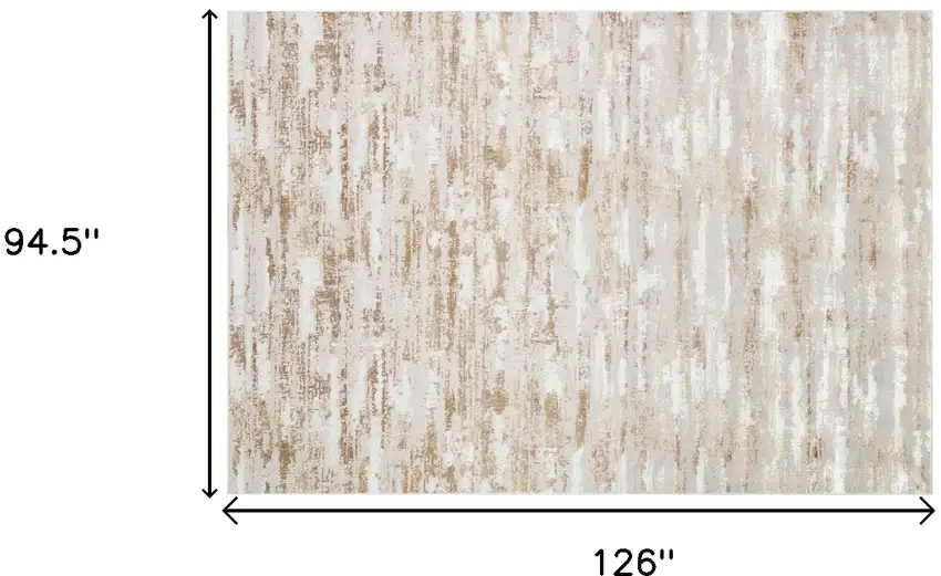 Beige Abstract Washable Non Skid Area Rug With Fringe Photo 7