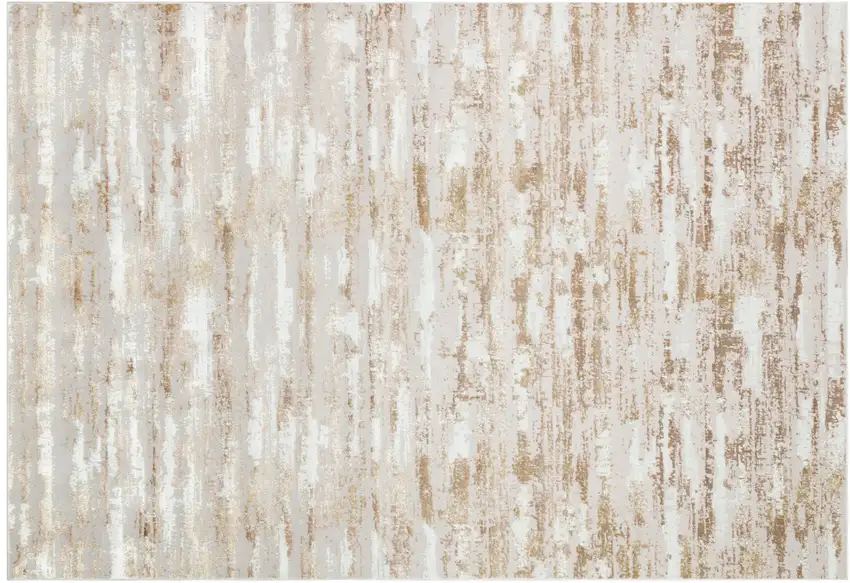 Beige Abstract Washable Non Skid Area Rug With Fringe Photo 6
