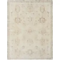 Photo of Beige Abstract Washable Non Skid Area Rug
