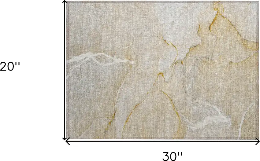 Beige Abstract Washable Non Skid Indoor Outdoor Area Rug Photo 8