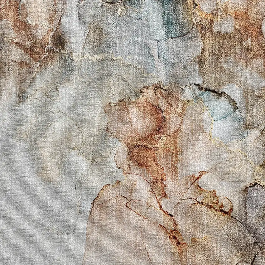Beige Abstract Washable Non Skid Indoor Outdoor Area Rug Photo 7