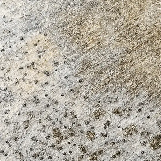 Beige Abstract Washable Non Skid Indoor Outdoor Area Rug Photo 8
