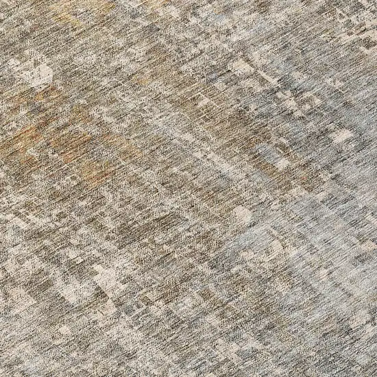 Beige Gray And Taupe Abstract Washable Indoor Outdoor Area Rug Photo 7