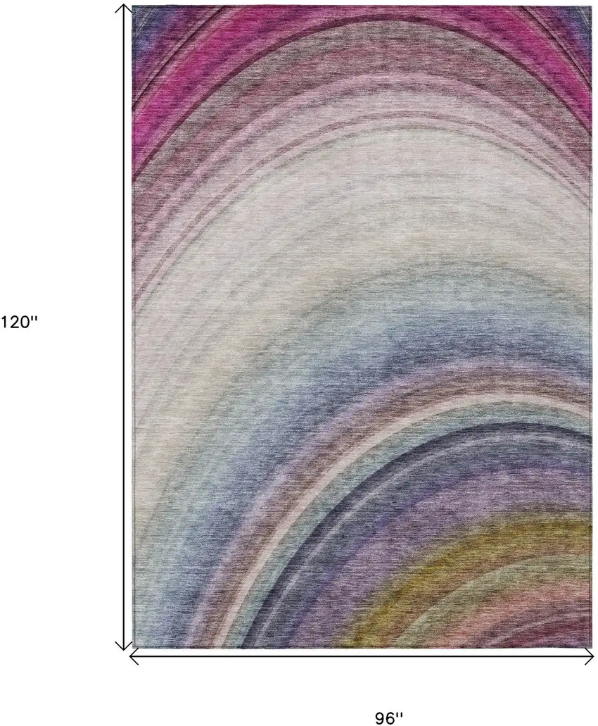 Beige Abstract Washable Non Skid Indoor Outdoor Area Rug Photo 3