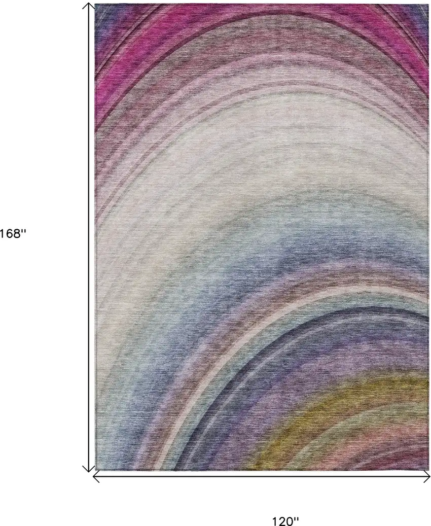 Beige Abstract Washable Non Skid Indoor Outdoor Area Rug Photo 3