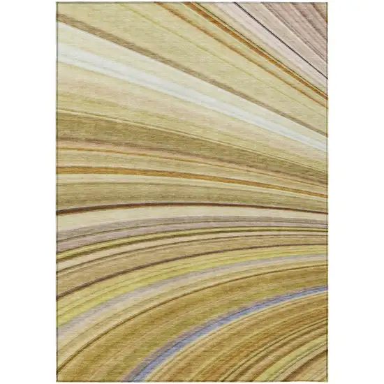 Beige Taupe And Ivory Abstract Washable Indoor Outdoor Area Rug Photo 2