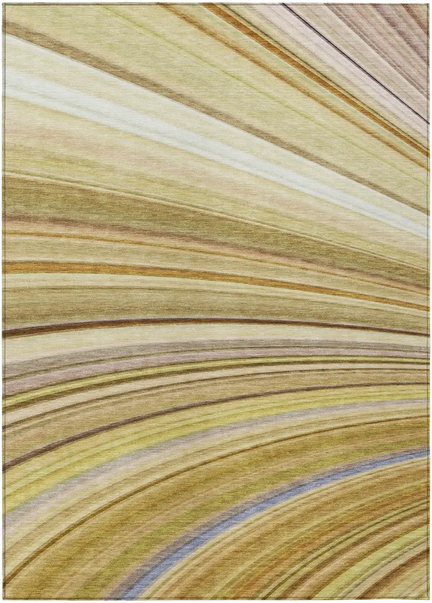 Beige Taupe And Ivory Abstract Washable Indoor Outdoor Area Rug Photo 2