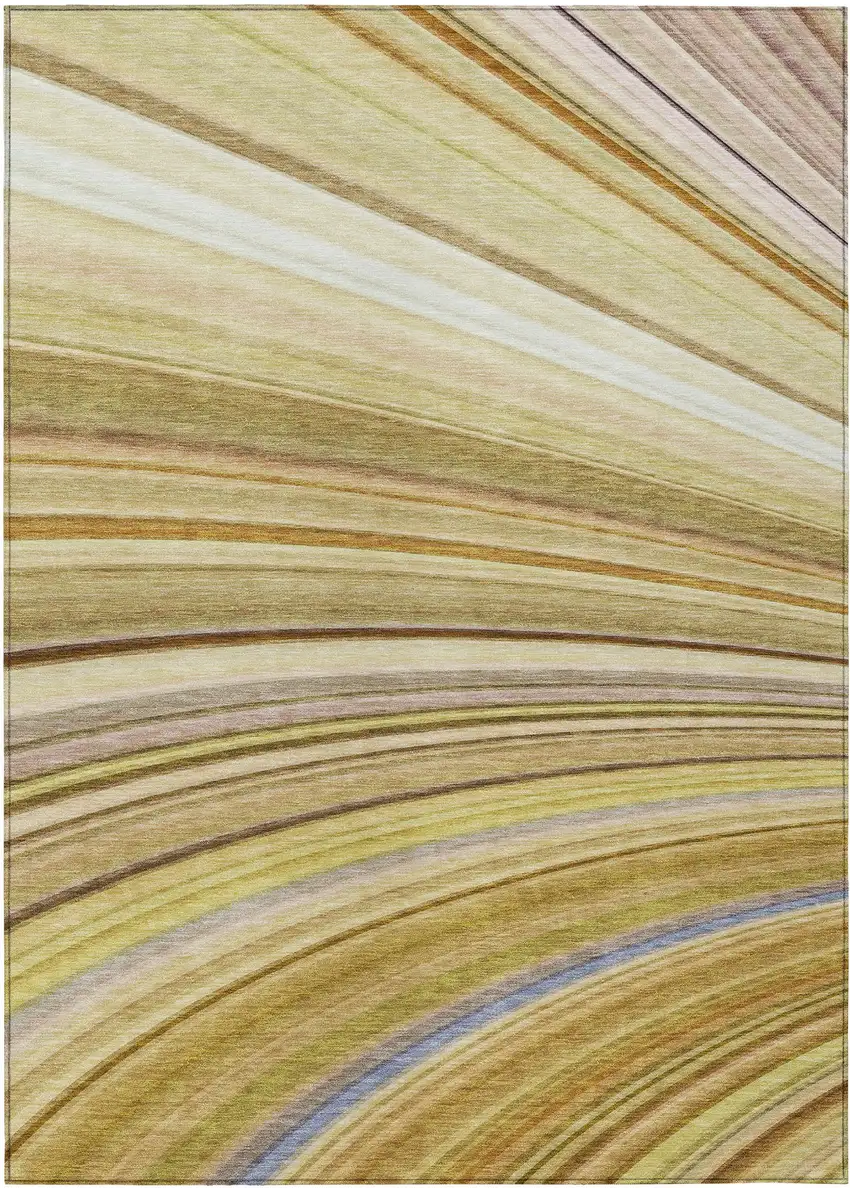 Beige Taupe And Ivory Abstract Washable Indoor Outdoor Area Rug Photo 2