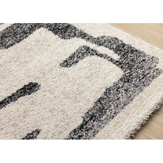 Beige And Black Abstract Area Rug Photo 7