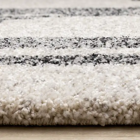 Beige And Black Abstract Area Rug Photo 9