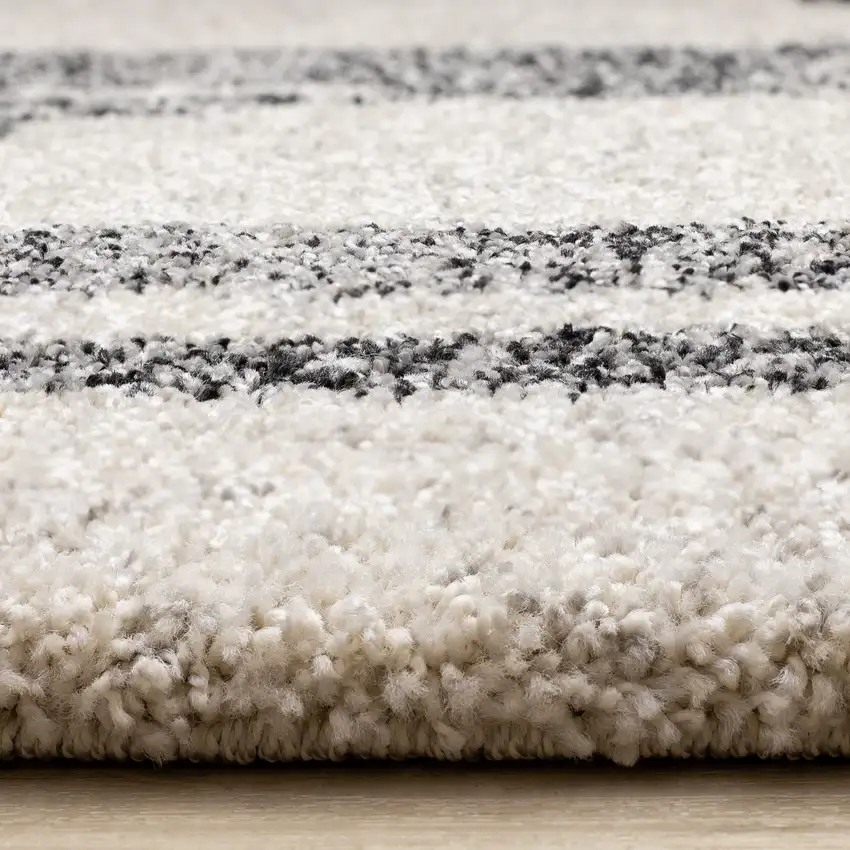 Beige And Black Abstract Area Rug Photo 9