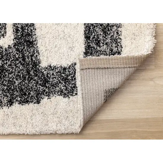 Beige And Black Abstract Area Rug Photo 8