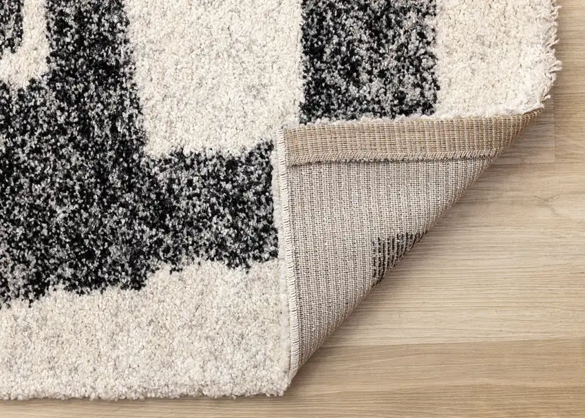 Beige And Black Abstract Area Rug Photo 8