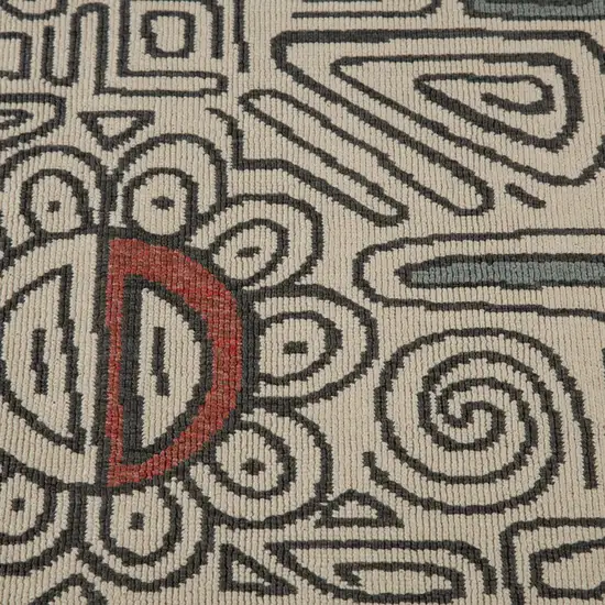 Beige And Black Abstract Area Rug Photo 9