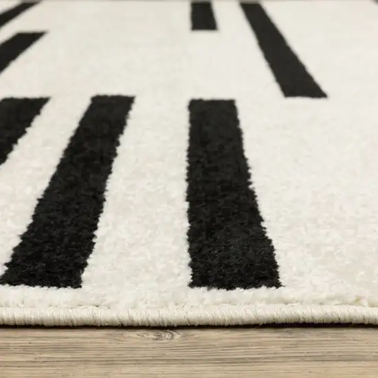 Beige And Black Abstract Area Rug Photo 9
