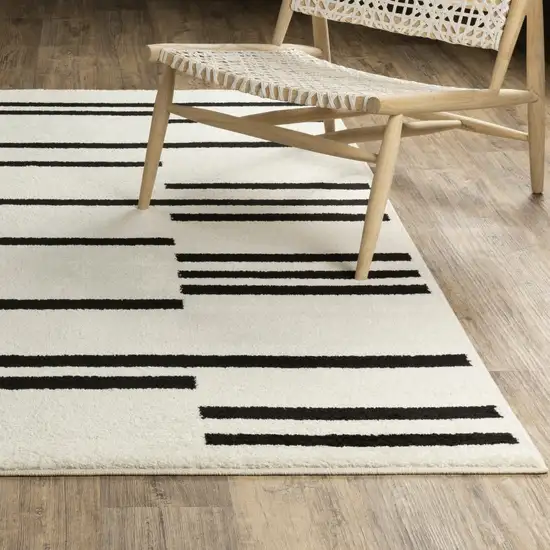 Beige And Black Abstract Area Rug Photo 6