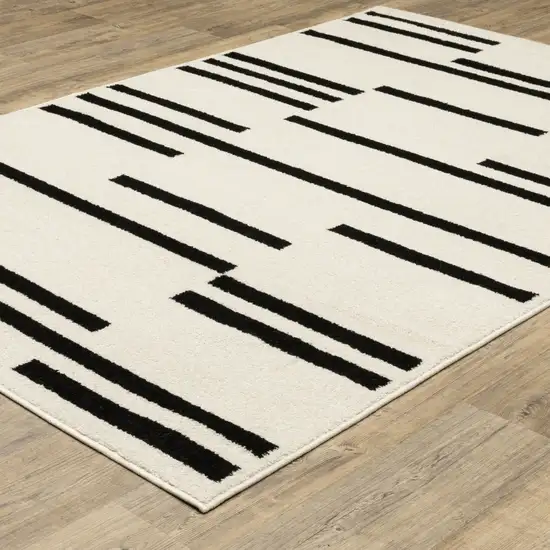 Beige And Black Abstract Area Rug Photo 8