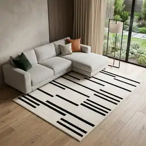 Photo of Beige And Black Abstract Area Rug