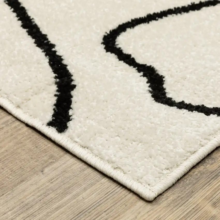 Beige And Black Abstract Area Rug Photo 6