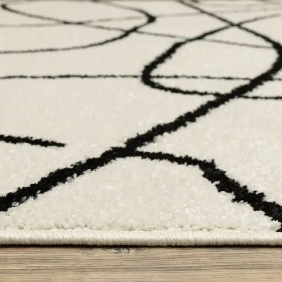Beige And Black Abstract Area Rug Photo 7