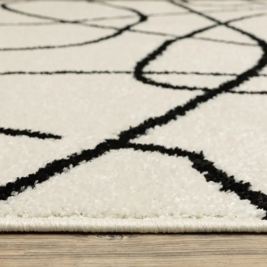 Beige And Black Abstract Area Rug Photo 7
